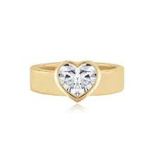 Load image into Gallery viewer, Diamond Bezel Shape Engagement Thick Gold Ring