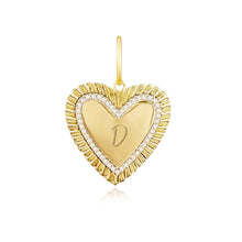 Load image into Gallery viewer, Large Fluted Pave Outline Heart Charm