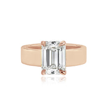 Load image into Gallery viewer, Diamond Engagement Thick Gold Band Ring