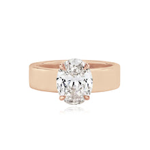 Load image into Gallery viewer, Diamond Engagement Thick Gold Band Ring
