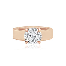 Load image into Gallery viewer, Diamond Engagement Thick Gold Band Ring