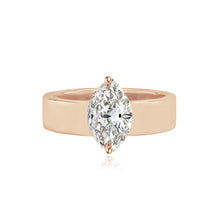 Load image into Gallery viewer, Diamond Engagement Thick Gold Band Ring