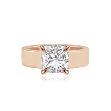 Load image into Gallery viewer, Diamond Engagement Thick Gold Band Ring