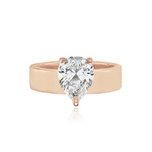 Load image into Gallery viewer, Diamond Engagement Thick Gold Band Ring