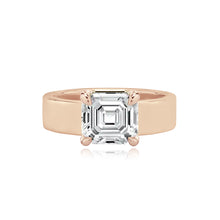 Load image into Gallery viewer, Diamond Engagement Thick Gold Band Ring