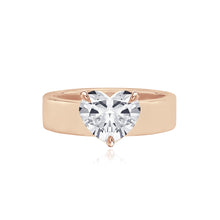 Load image into Gallery viewer, Diamond Engagement Thick Gold Band Ring