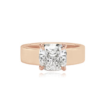 Load image into Gallery viewer, Diamond Engagement Thick Gold Band Ring