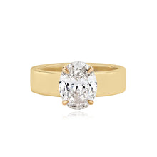 Load image into Gallery viewer, Diamond Engagement Thick Gold Band Ring