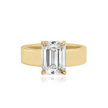 Load image into Gallery viewer, Diamond Engagement Thick Gold Band Ring
