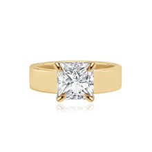 Load image into Gallery viewer, Diamond Engagement Thick Gold Band Ring