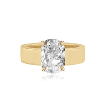 Load image into Gallery viewer, Diamond Engagement Thick Gold Band Ring