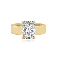 Load image into Gallery viewer, Diamond Engagement Thick Gold Band Ring