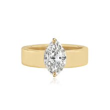 Load image into Gallery viewer, Diamond Engagement Thick Gold Band Ring