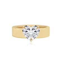Load image into Gallery viewer, Diamond Engagement Thick Gold Band Ring
