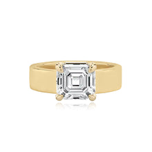 Load image into Gallery viewer, Diamond Engagement Thick Gold Band Ring
