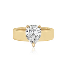 Load image into Gallery viewer, Diamond Engagement Thick Gold Band Ring