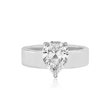 Load image into Gallery viewer, Diamond Engagement Thick Gold Band Ring