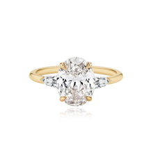 Load image into Gallery viewer, Diamond Gold Bullet Side Stones Engagement Ring