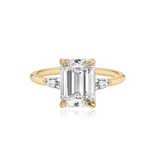 Load image into Gallery viewer, Diamond Gold Bullet Side Stones Engagement Ring