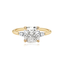 Load image into Gallery viewer, Diamond Gold Bullet Side Stones Engagement Ring