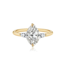 Load image into Gallery viewer, Diamond Gold Bullet Side Stones Engagement Ring