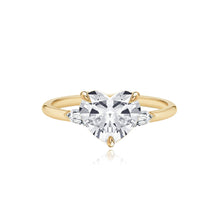 Load image into Gallery viewer, Diamond Gold Bullet Side Stones Engagement Ring