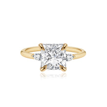 Load image into Gallery viewer, Diamond Gold Bullet Side Stones Engagement Ring