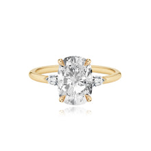 Load image into Gallery viewer, Diamond Gold Bullet Side Stones Engagement Ring