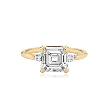 Load image into Gallery viewer, Diamond Gold Bullet Side Stones Engagement Ring