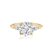Load image into Gallery viewer, Diamond Gold Bullet Side Stones Engagement Ring
