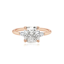 Load image into Gallery viewer, Diamond Gold Bullet Side Stones Engagement Ring