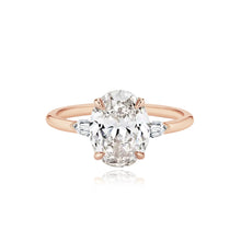 Load image into Gallery viewer, Diamond Gold Bullet Side Stones Engagement Ring