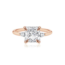Load image into Gallery viewer, Diamond Gold Bullet Side Stones Engagement Ring