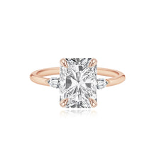 Load image into Gallery viewer, Diamond Gold Bullet Side Stones Engagement Ring