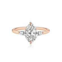 Load image into Gallery viewer, Diamond Gold Bullet Side Stones Engagement Ring