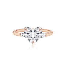Load image into Gallery viewer, Diamond Gold Bullet Side Stones Engagement Ring