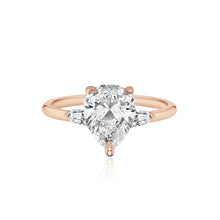 Load image into Gallery viewer, Diamond Gold Bullet Side Stones Engagement Ring