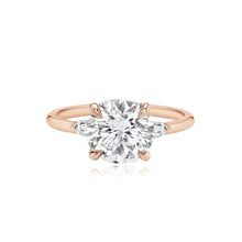 Load image into Gallery viewer, Diamond Gold Bullet Side Stones Engagement Ring