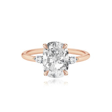 Load image into Gallery viewer, Diamond Gold Bullet Side Stones Engagement Ring