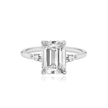 Load image into Gallery viewer, Diamond Gold Bullet Side Stones Engagement Ring