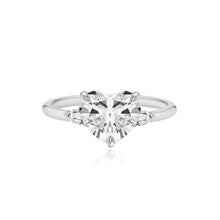 Load image into Gallery viewer, Diamond Gold Bullet Side Stones Engagement Ring
