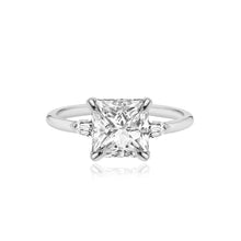 Load image into Gallery viewer, Diamond Gold Bullet Side Stones Engagement Ring