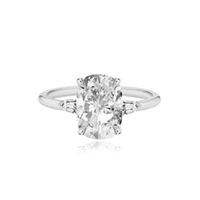 Load image into Gallery viewer, Diamond Gold Bullet Side Stones Engagement Ring