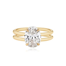 Load image into Gallery viewer, Diamond Double Gold Band Engagement Ring