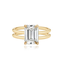 Load image into Gallery viewer, Diamond Double Gold Band Engagement Ring