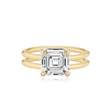Load image into Gallery viewer, Diamond Double Gold Band Engagement Ring