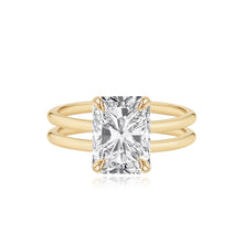 Load image into Gallery viewer, Diamond Double Gold Band Engagement Ring