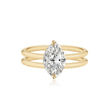 Load image into Gallery viewer, Diamond Double Gold Band Engagement Ring