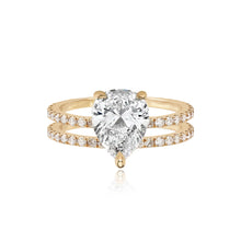 Load image into Gallery viewer, Double Pave Band Lab Engagement Ring