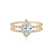 Load image into Gallery viewer, Diamond Double Pave Band Engagement Ring